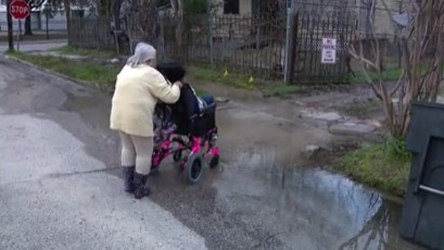 Houston area water leak impacts grandmother getting special needs grandchild to school