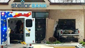 Crosby crash: Truck crashes into Stellar Bank building