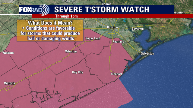 Houston weather today: Thunderstorm watch issued, hail and damaging winds expected