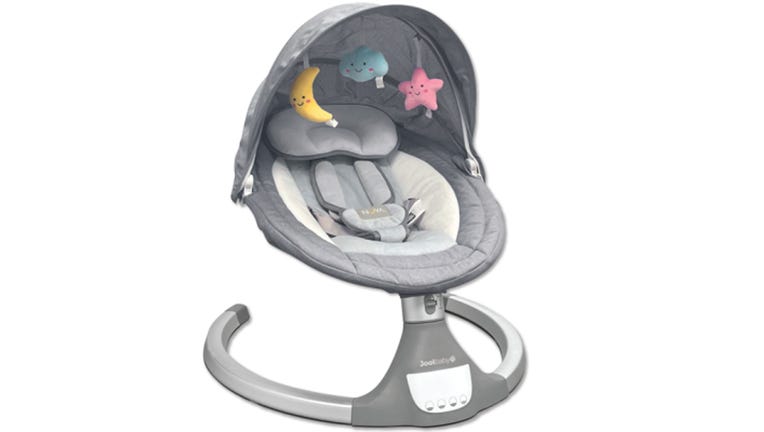 The recalled Jool Baby Nova Baby Infant Swing is pictured in a provided image. (Credit: U.S. Consumer Product Safety Commission)
