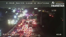 Deadly Houston crash on I-610 North Loop WB at Yale; pedestrian dies
