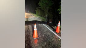 Walker County road FM 2989 washes out during storms