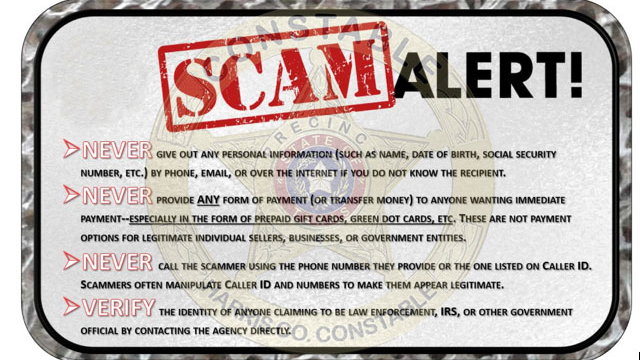Harris County constable warns scam warrant calls asking for payment