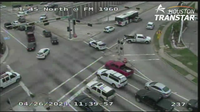 Houston METRO bus, car involved in crash at I-45, FM 1960