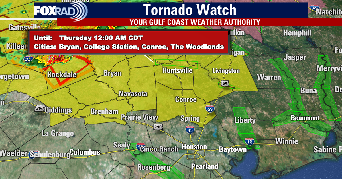 Houston Weather: Tornado watch issued for counties north of Houston ...