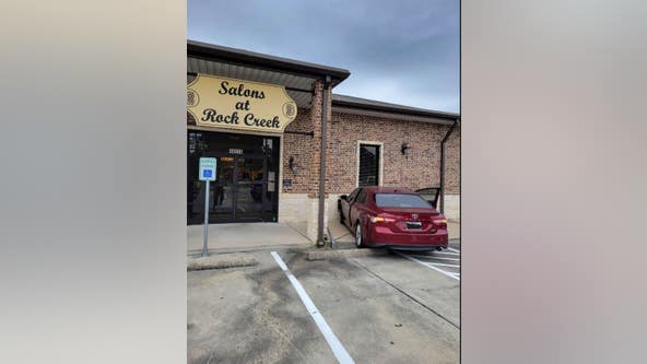 Car vs. Building: Elderly woman loses control of car, crashes into Salons at Rock Creek