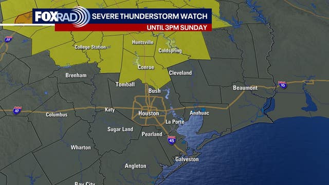 Houston weather: Severe thunderstorm watch issued, flood watch extended to Monday