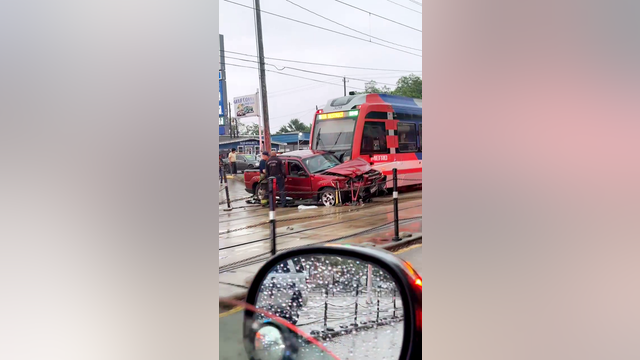 Houston METRO crash: METRORail train collides with truck, 4 taken to hospital