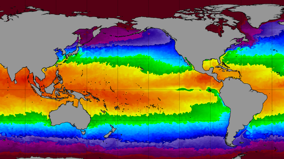 NOAA sea-surface temperature map.