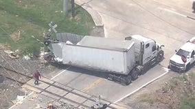 18-wheeler crashes with train in Jersey Village, investigation underway