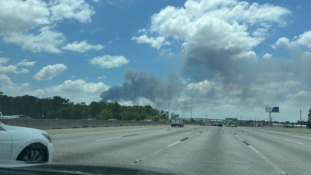 Recycling plant fire near East Mount Houston, firefighters hospitalized