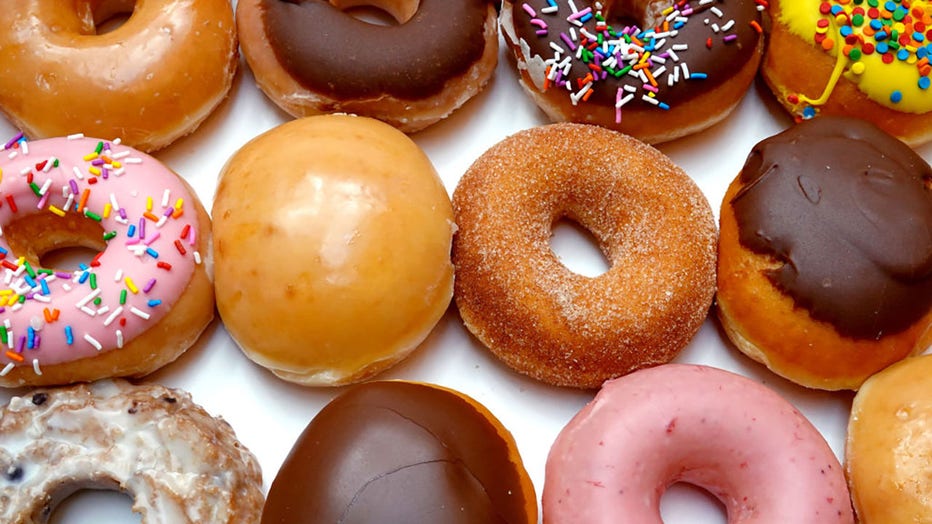 FILE - Doughnuts are sold at a Krispy Kreme store on May 5, 2021, in Chicago, Illinois. (Photo Illustration by Scott Olson/Getty Images)