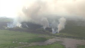 Brazoria County wildfire on CR 227 now 80% contained