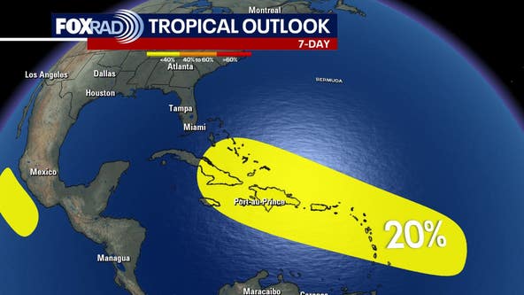 National Hurricane Center monitoring tropical disturbance in the Atlantic