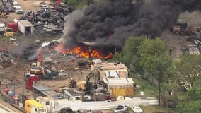 Chrisman Road fire: Scrapyard goes up in flames, smoke could be seen for miles