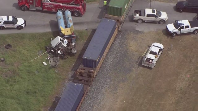 Union Pacific train hits truck on Hartwick, no injuries reported
