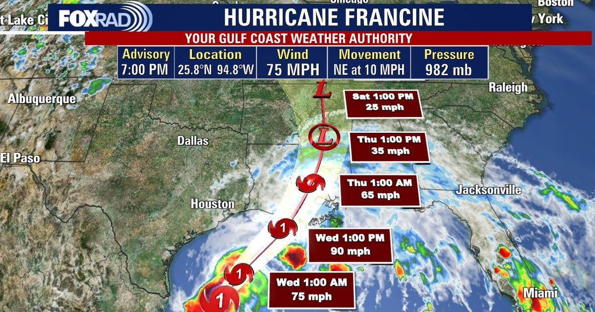 Francine tracker | Path, warnings, impact on Texas, Louisiana | FOX 7 ...