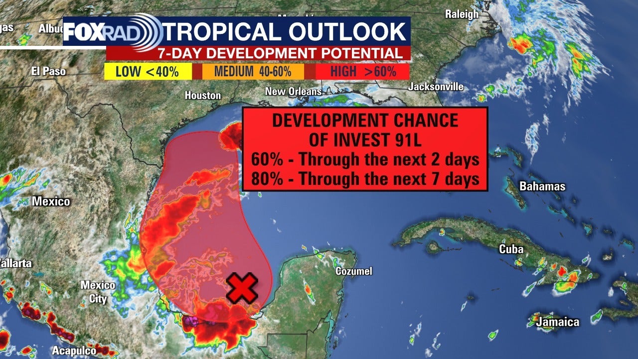 Invest 91L High Chance Of Becoming Tropical Storm In Gulf Of Mexico ...