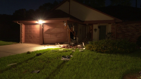 Harris County crash: Driver flees after crashing car into house