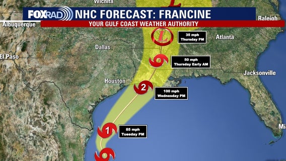 Tropical Storm Francine in Gulf: Hurricane threat looms for Texas, Louisiana; tropical storm watch issued