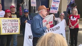 Mattress Mack, Donald Trump's supporters rally at Gallery Furniture in Houston