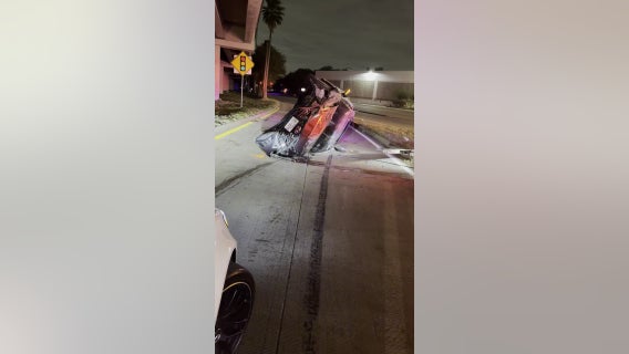 Good Samaritan in Houston rescues woman from overturned car on Thanksgiving morning