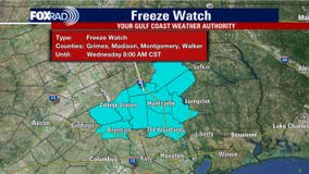 Houston weather: Cold front drops temps; Freeze Watch to the north