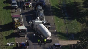 Major crash involving propane trucks in Cleveland, SkyFOX at the scene