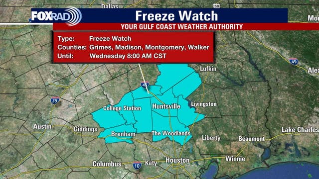 Houston weather: Cold front drops temps; Freeze Watch to the north