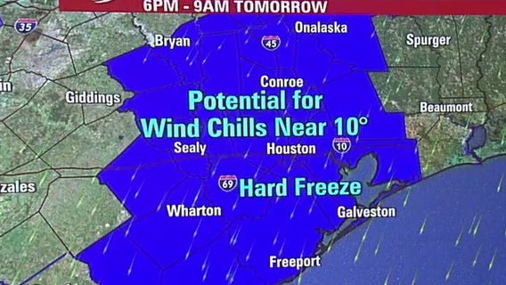 Houston weather: Wind chills could drop to 10 degrees