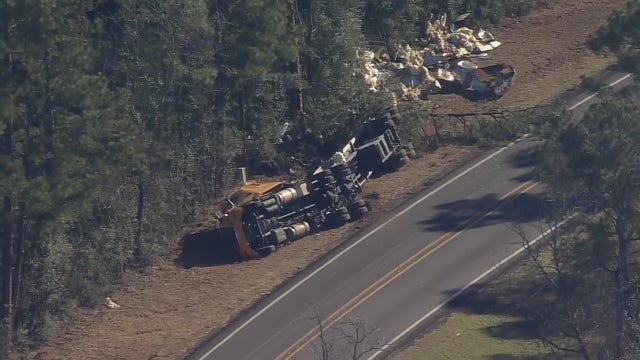 FM 1725 hazmat spill: Truck driver killed in San Jacinto Co. crash; shelter-in-place lifted, roadway reopened