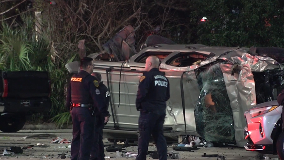 Southwest Freeway: 1 dead after SUV crashes into truck parked at Toyota dealership