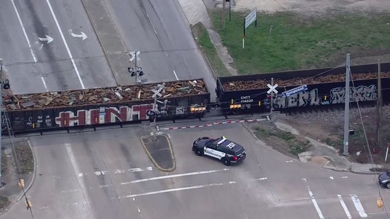 Train crashed with trailer in northwest Houston at North Post Oak Road