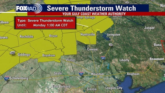 Houston weather: Severe Thunderstorm Watch for some Sunday night