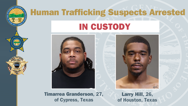 4 human trafficking victims from Texas rescued in Ohio, 2 Texas men arrested