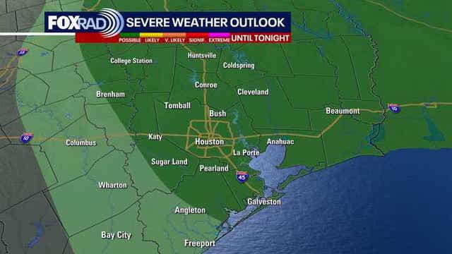 Houston weather radar: Evening cold front brings low severe storms, cooler temps for Sunday