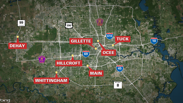 10 shot in 7 Houston-area shootings in 12-hour period