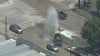 Water sprays several feet in the air from leak in NW Houston