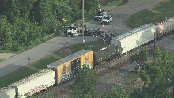 Train crashes into 18-wheeler on West Hardy Road; crews at the scene