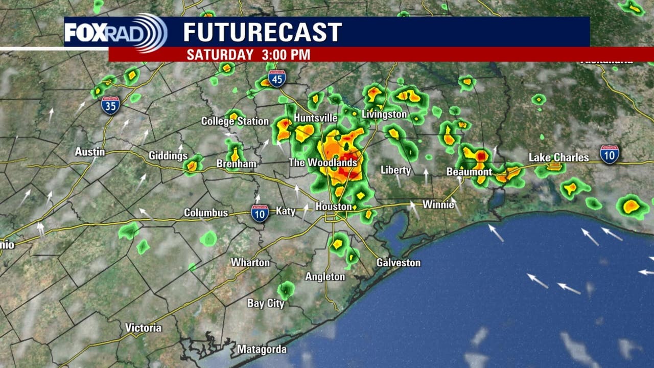 Houston weather: Scattered Heavy Rain on Saturday