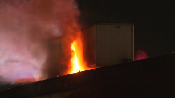 Houston crash: Vehicle gets stuck under 18-wheeler, catches fire