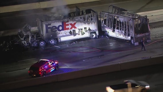 Houston crash: FedEx truck catches fire, lanes of 290 near SH-99 back open