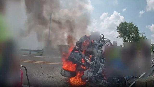 East Texas: Victim's rescue from fiery crash caught on video