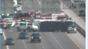 Channelview: East Freeway clears near Beltway 8 after crash involving overturned fifth wheeler