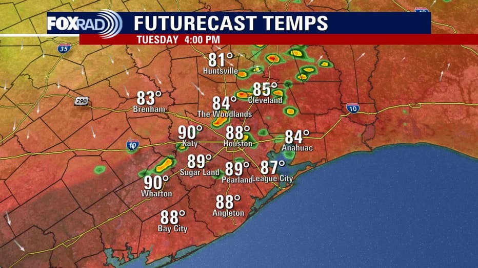 8フィート　THREE WEATHER Houston weather: Isolated Tuesday evening storms due to cold front