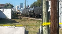 Train derailment in Houston's East End; apartment evacuated as precaution