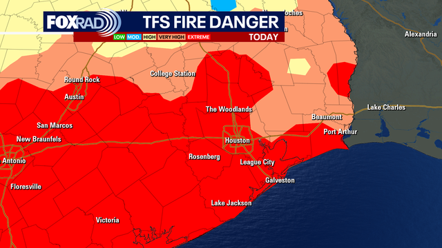 Houston weather: Red Flag Warning ahead of cold front