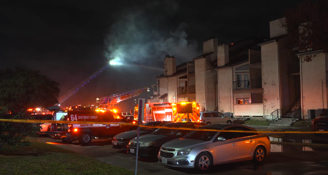 18 units damaged in Greenspoint-area apartment fire; firefighter rescued