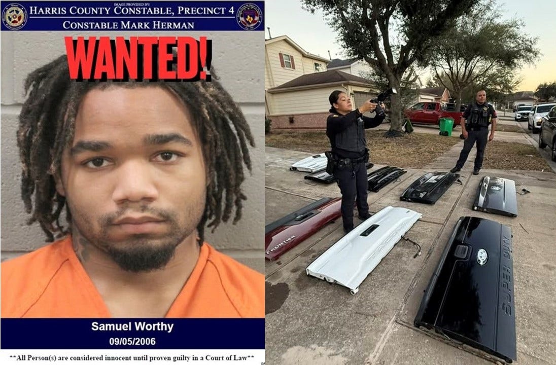 Tomball 19-year-old wanted, accused of stealing over $20K of truck tailgates