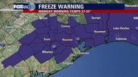 Houston weather: Cool for now, freezing for Monday morning